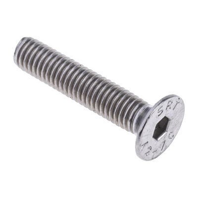 RS PRO Plain Stainless Steel Hex Socket Countersunk Screw, ISO 10642, M5 x 25mm