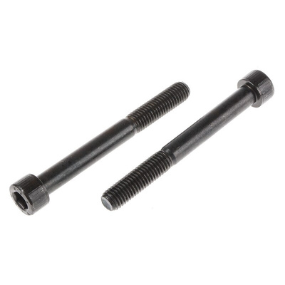RS PRO M10 x 90mm Hex Socket Cap Screw Black, Self-Colour Steel