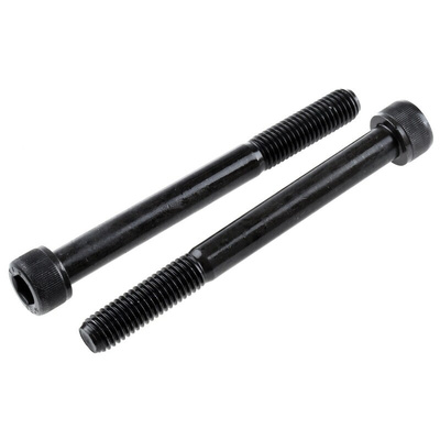RS PRO M10 x 100mm Hex Socket Cap Screw Black, Self-Colour Steel