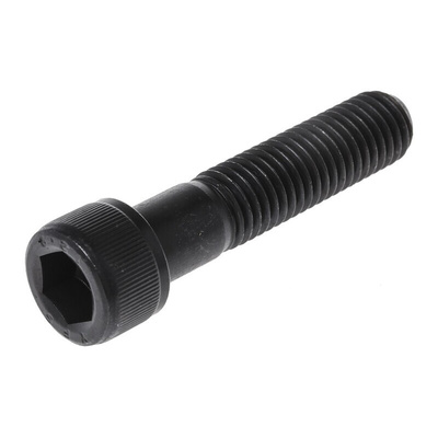 RS PRO M12 x 55mm Hex Socket Cap Screw Black, Self-Colour Steel