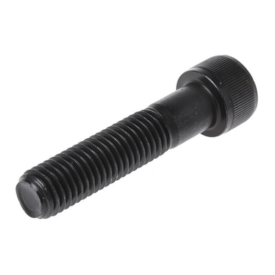 RS PRO M12 x 55mm Hex Socket Cap Screw Black, Self-Colour Steel