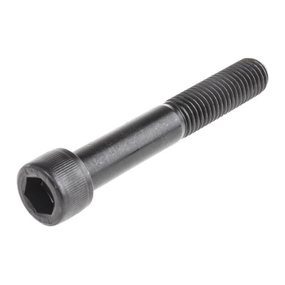 RS PRO M12 x 80mm Hex Socket Cap Screw Black, Self-Colour Steel