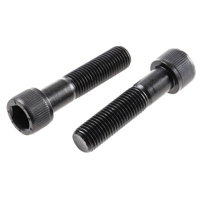 RS PRO M16 x 70mm Hex Socket Cap Screw Black, Self-Colour Steel