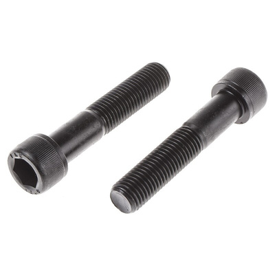 RS PRO M16 x 80mm Hex Socket Cap Screw Black, Self-Colour Steel