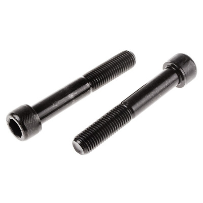 RS PRO M16 x 100mm Hex Socket Cap Screw Black, Self-Colour Steel