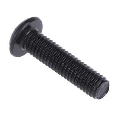 RS PRO Black, Self-Colour Steel Hex Socket Button Screw, ISO 7380, M3 x 12mm
