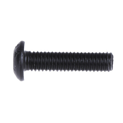 RS PRO Black, Self-Colour Steel Hex Socket Button Screw, ISO 7380, M3 x 12mm