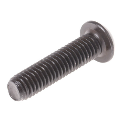 RS PRO Black, Self-Colour Steel Hex Socket Button Screw, ISO 7380, M6 x 25mm