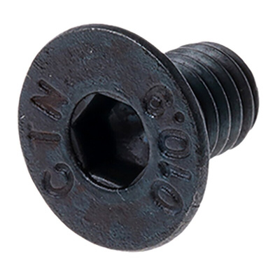 RS PRO M6 x 10mm Hex Socket Countersunk Screw Black, Self-Colour Steel