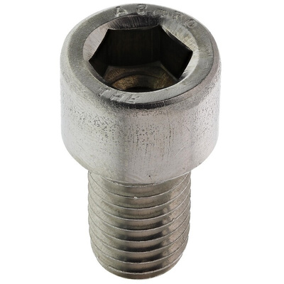 RS PRO M12 x 20mm Hex Socket Cap Screw Plain Stainless Steel