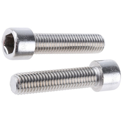 RS PRO M12 x 50mm Hex Socket Cap Screw Plain Stainless Steel