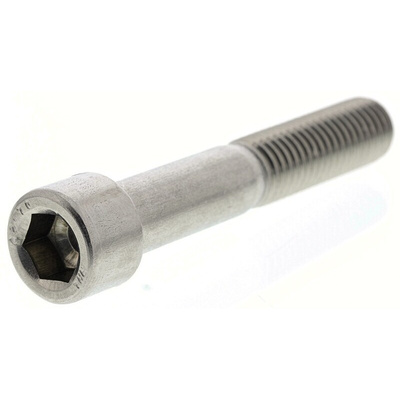 RS PRO M12 x 70mm Hex Socket Cap Screw Plain Stainless Steel