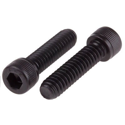 RS PRO Black, Self-Colour Steel Hex Socket Cap Screw, BS 2470, 1/4in x 1in