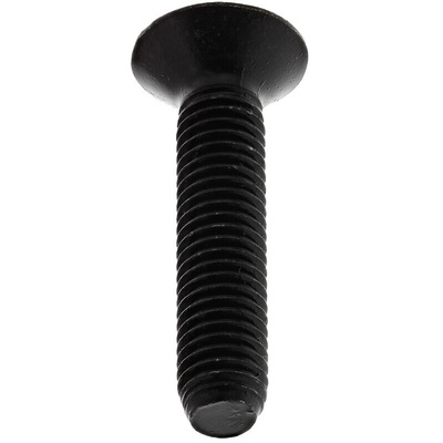 RS PRO Black, Self-Colour Steel Hex Socket Countersunk Screw, DIN 7991, M5 x 25mm