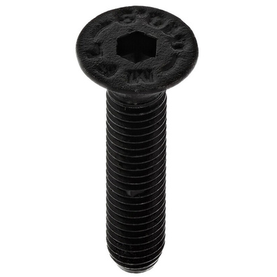 RS PRO Black, Self-Colour Steel Hex Socket Countersunk Screw, DIN 7991, M5 x 25mm