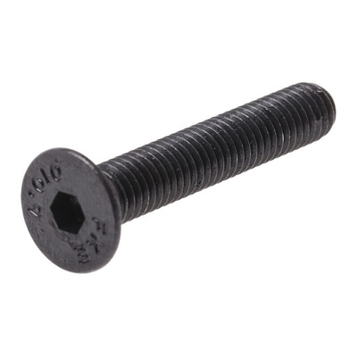 RS PRO M5 x 30mm Hex Socket Countersunk Screw Black, Self-Colour Steel