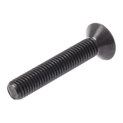 RS PRO M5 x 30mm Hex Socket Countersunk Screw Black, Self-Colour Steel