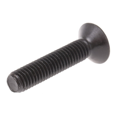 RS PRO M6 x 30mm Hex Socket Countersunk Screw Black, Self-Colour Steel