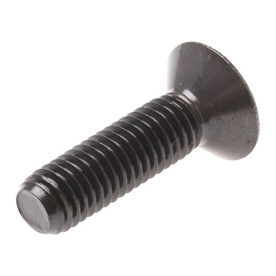 RS PRO M8 x 30mm Hex Socket Countersunk Screw Black, Self-Colour Steel