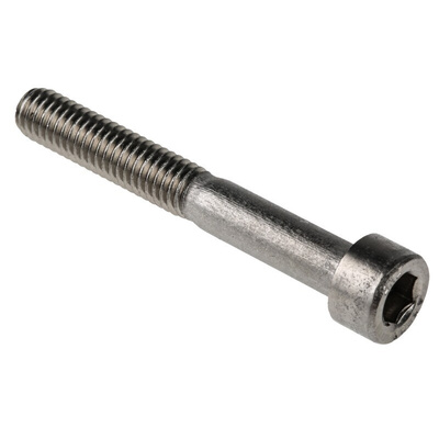 RS PRO M6 x 45mm Hex Socket Cap Screw Plain Stainless Steel