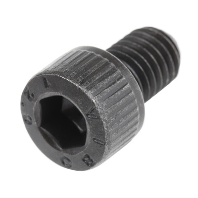 RS PRO M8 x 12mm Hex Socket Cap Screw Black, Self-Colour Steel