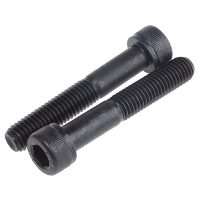 RS PRO M10 x 60mm Hex Socket Cap Screw Black, Self-Colour Steel