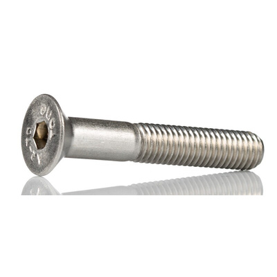 RS PRO Plain Stainless Steel Hex Socket Countersunk Screw, ISO 10642, M8 x 50mm