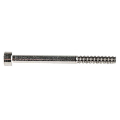 RS PRO Plain Stainless Steel Hex Socket Cap Screw, DIN 912, M5 x 60mm