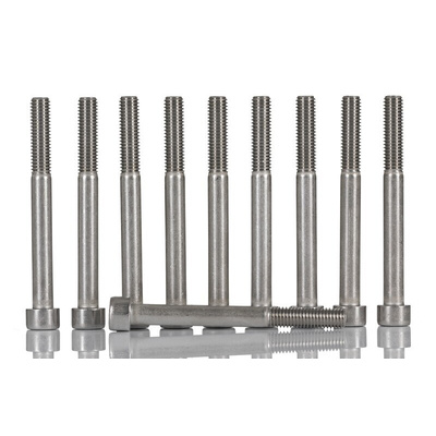 RS PRO Plain Stainless Steel Hex Socket Cap Screw, DIN 912, M8 x 80mm