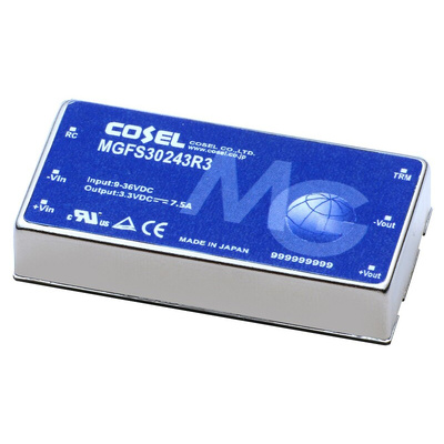 Cosel MGFS DC-DC Converter, 15V dc/ 2A Output, 18 → 76 V dc Input, 30W, PCB Mount, +85°C Max Temp -40°C Min Temp