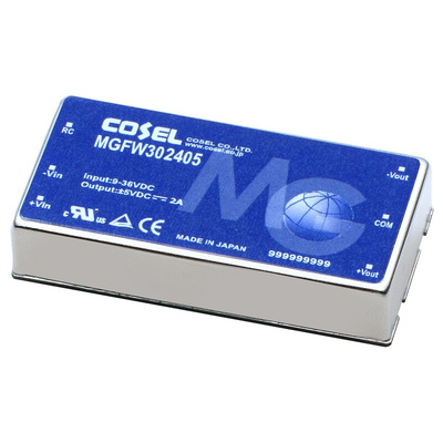 Cosel MGFW DC-DC Converter, ±5V dc/ 2A Output, 9 → 36 V dc Input, 20W, PCB Mount, +85°C Max Temp -40°C Min Temp