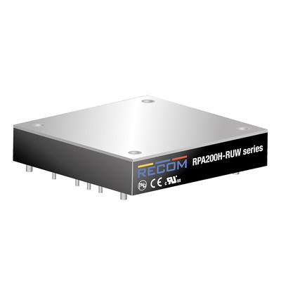 Recom RPA200H-RUW DC-DC Converter, 24V dc/ 8.5A Output, 16.8 → 137.5 V dc Input, 200W, PCB Mount, +93.5°C Max