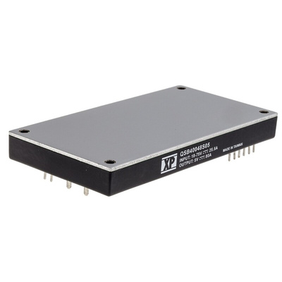 XP Power QSB400 DC-DC Converter, 5V dc/ 80A Output, 18 → 75 V dc Input, 400W, PCB Mount, +100°C Max Temp -40°C