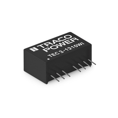 TRACOPOWER TEC 3WI DC-DC Converter, 15V dc/ 200mA Output, 4.5 → 18 V dc Input, 3W, Through Hole, +90°C Max Temp