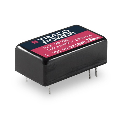 TRACOPOWER TEL 10WI DC-DC Converter, 12V dc/ 833mA Output, 18 → 75 V dc Input, 10W, Through Hole, +88°C Max Temp