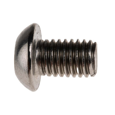 RS PRO M8 x 12mm Hex Socket Button Screw Plain Stainless Steel