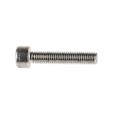 RS PRO Plain Stainless Steel Hex Socket Cap Screw, DIN 912, M5 x 25mm
