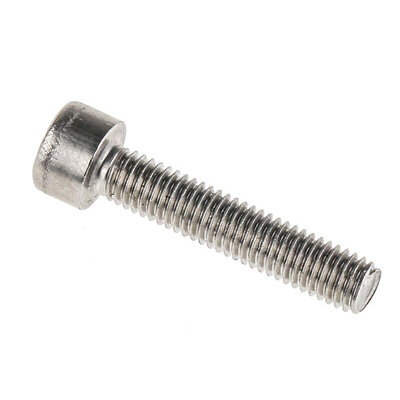 RS PRO Plain Stainless Steel Hex Socket Cap Screw, DIN 912, M5 x 25mm