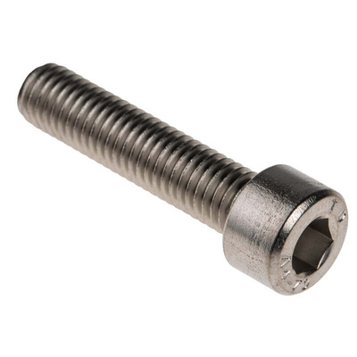 RS PRO Plain Stainless Steel Hex Socket Cap Screw, DIN 912, M8 x 35mm