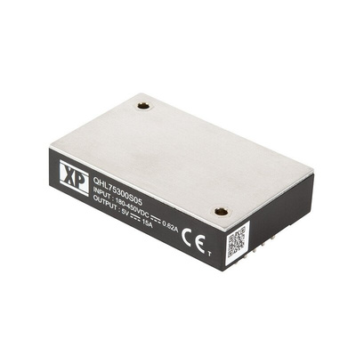 XP Power QHL75 DC-DC Converter, 48V dc/ 1.5A Output, 180 → 450 V dc Input, 75W, Through Hole, +105°C Max Temp