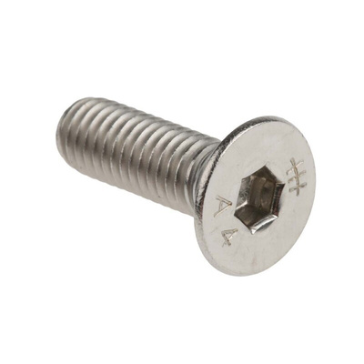 RS PRO Plain Stainless Steel Hex Socket Countersunk Screw, DIN 7991, M5 x 16mm