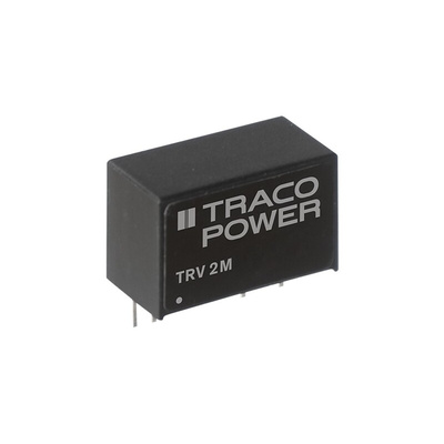 TRACOPOWER TRV 2M DC-DC Converter, 3.3V dc/ 600mA Output, 12 → 18 V dc Input, 2W, PCB Mount, +80°C Max Temp