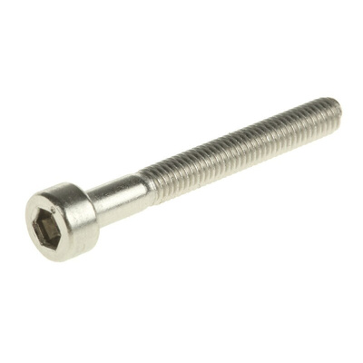 RS PRO Plain Stainless Steel Hex Socket Cap Screw, DIN 912, M3 x 25mm