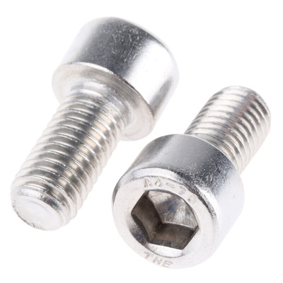 RS PRO Plain Stainless Steel Hex Socket Cap Screw, DIN 912, M10 x 20mm