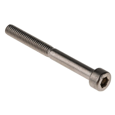RS PRO Plain Stainless Steel Hex Socket Cap Screw, DIN 912, M4 x 40mm