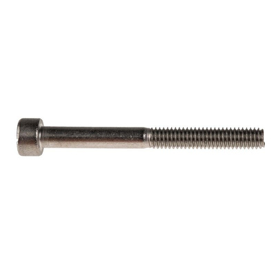 RS PRO Plain Stainless Steel Hex Socket Cap Screw, DIN 912, M4 x 40mm