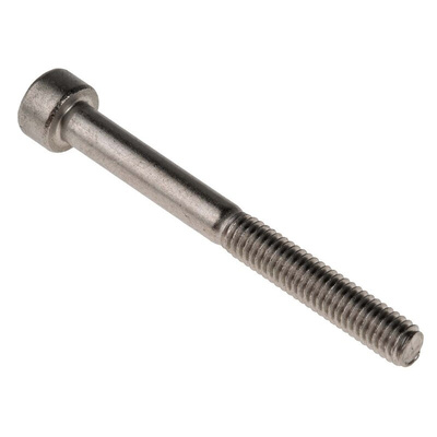 RS PRO Plain Stainless Steel Hex Socket Cap Screw, DIN 912, M4 x 40mm
