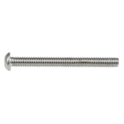 RS PRO Plain Stainless Steel Hex Socket Button Screw, ISO 7380, M6 x 60mm