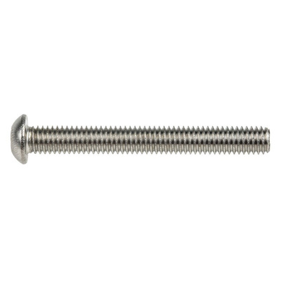 RS PRO Plain Stainless Steel Hex Socket Button Screw, ISO 7380, M6 x 50mm