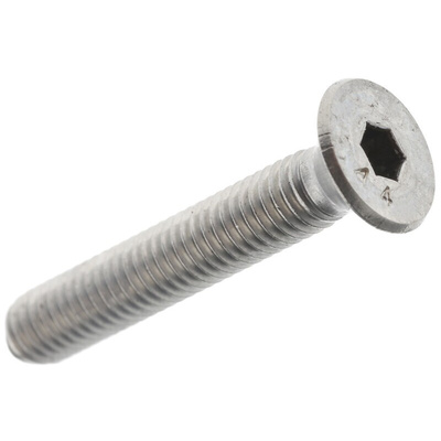 RS PRO Plain Stainless Steel Hex Socket Countersunk Screw, DIN 7991, M5 x 30mm
